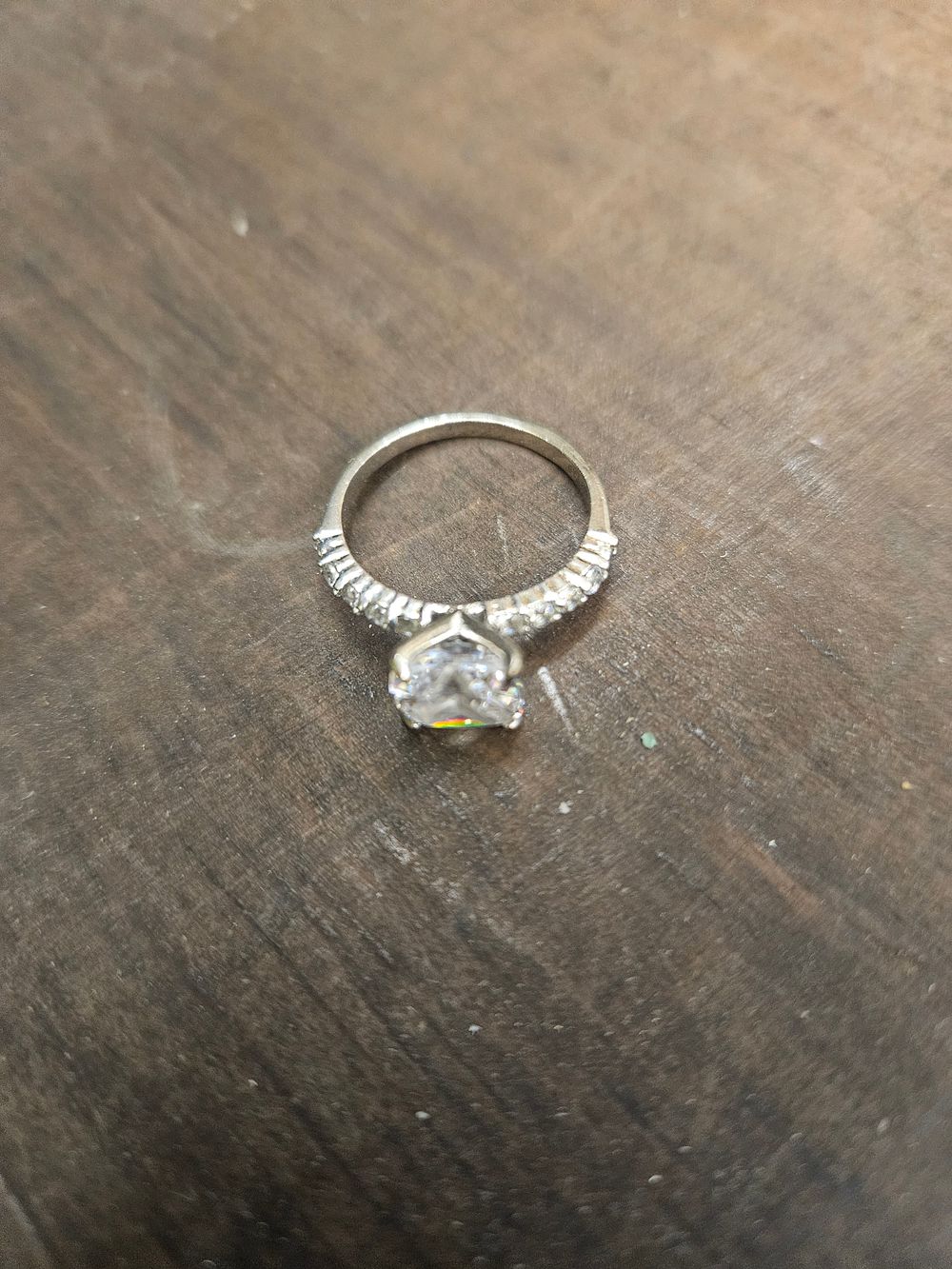 Lot 315 – A 925 Silver Heart-Cut Solitaire Ring with Stone-Set Shoulders
