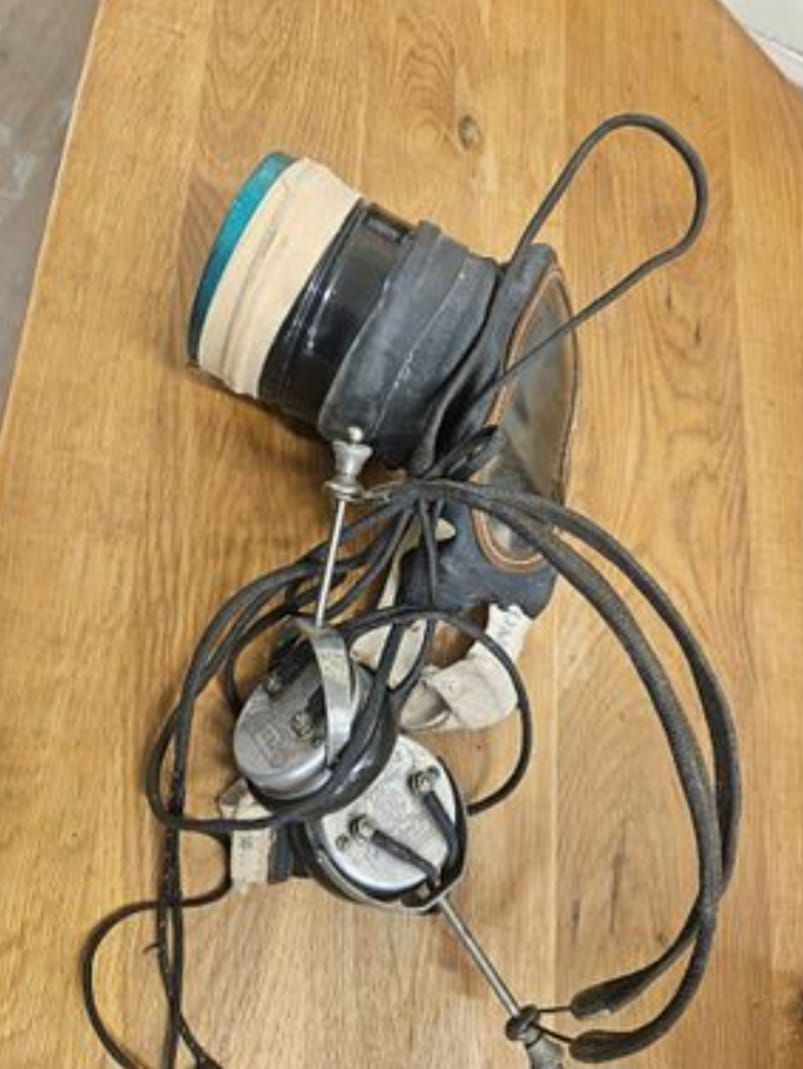 Lot 160 – A Group of Luftwaffe Flight Equipment including a Flight Helmet, Radio Headset, and Reflector Gunsight