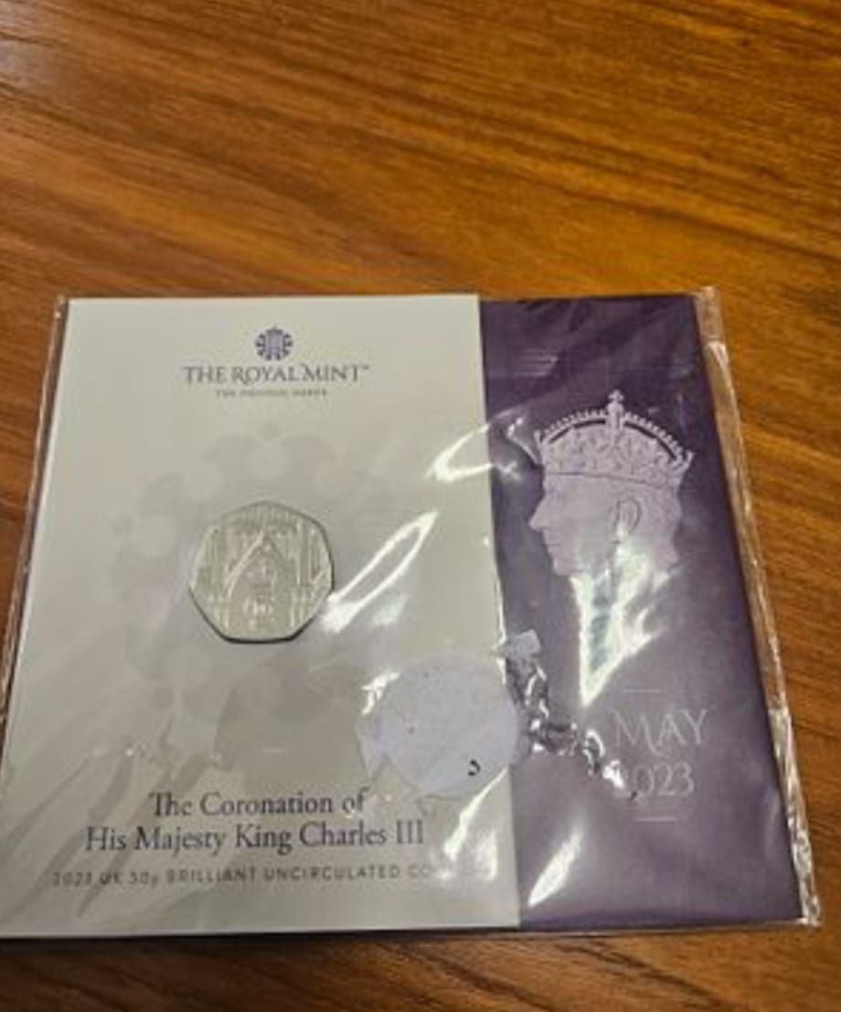 Lot 186 – 2023 UK Coronation of King Charles III 50p Brilliant Uncirculated Coin