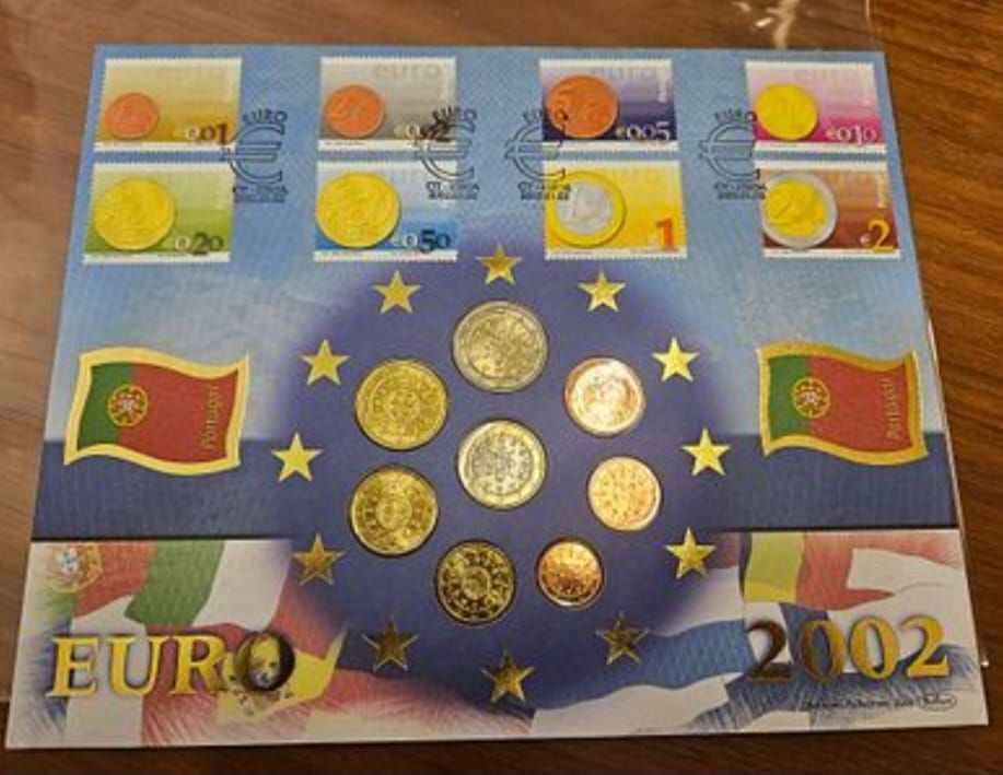 Lot 193 – PT 2002 Set of 8 Brilliant Uncirculated Euro Coins
