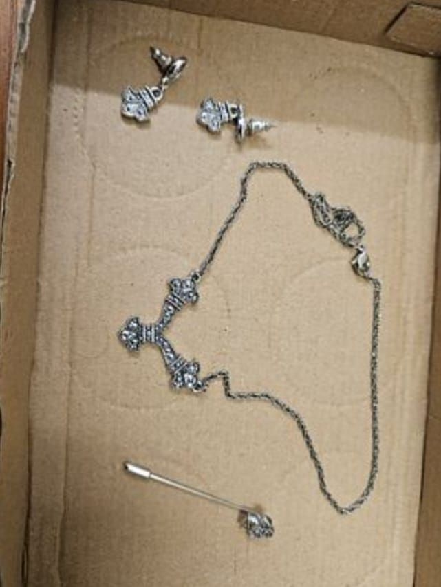 Lot 198 – A Collection of Silver-Tone and Crystal Heraldic Motif Jewellery