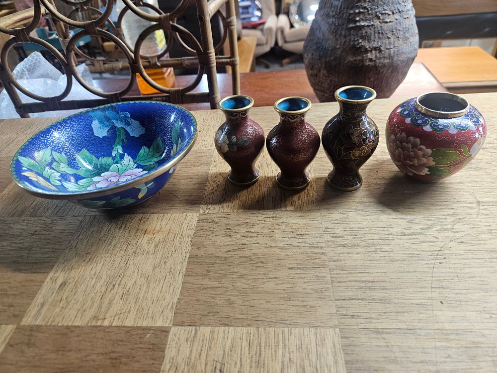 Lot 154 – A Collection of Chinese Miniature Cloisonne Enamel Vessels