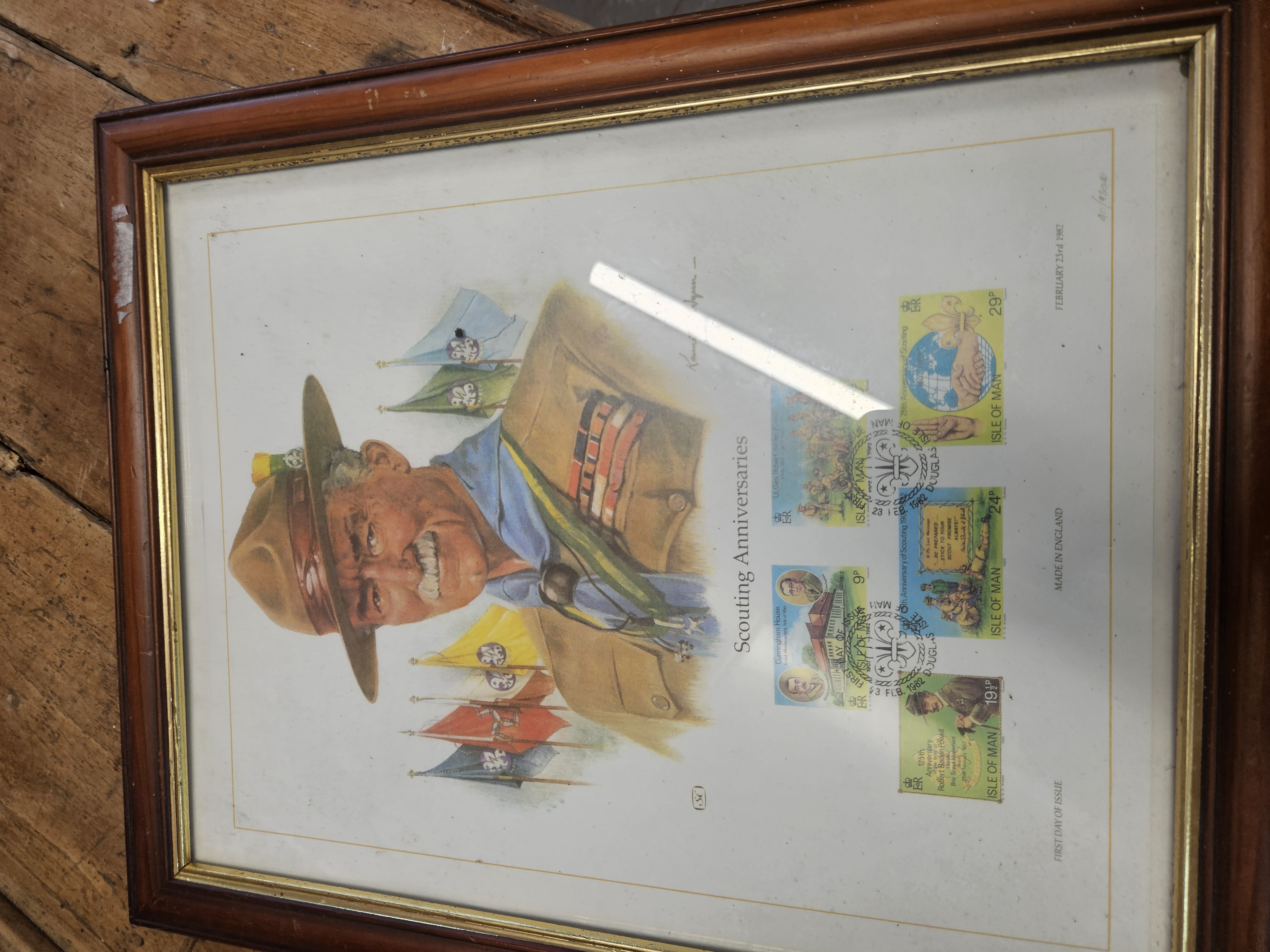 Isle of Man 1982 Scouting Anniversaries FDC, SG 208-211, Framed