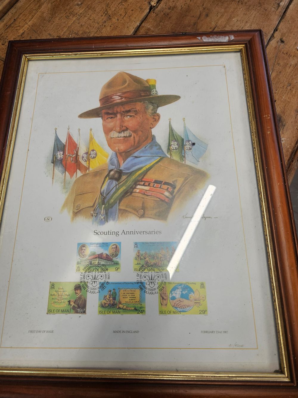 Lot 157 – Isle of Man 1982 Scouting Anniversaries FDC, SG 208-211, Framed