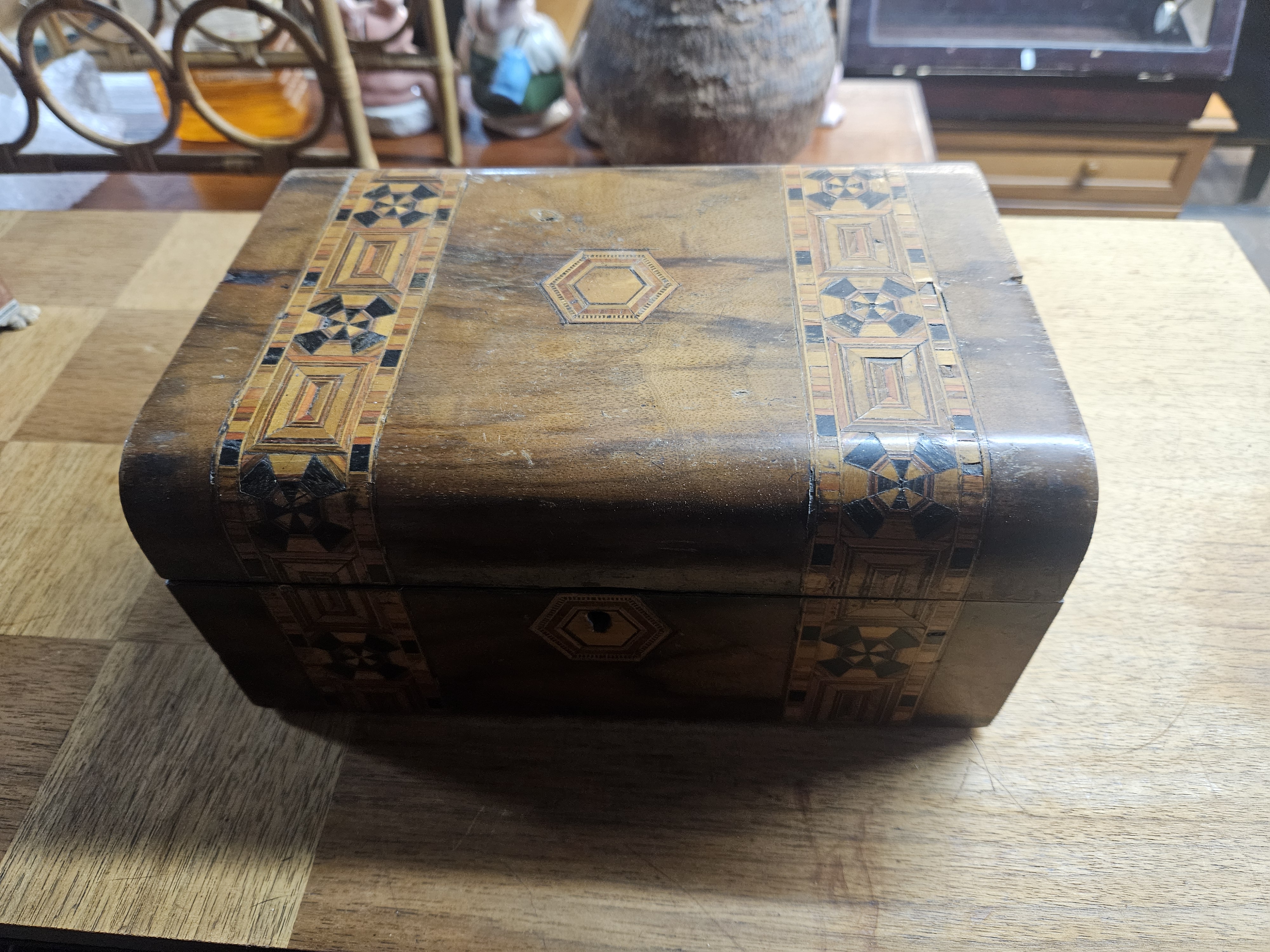 Victorian Tunbridge Ware Inlaid Walnut Box