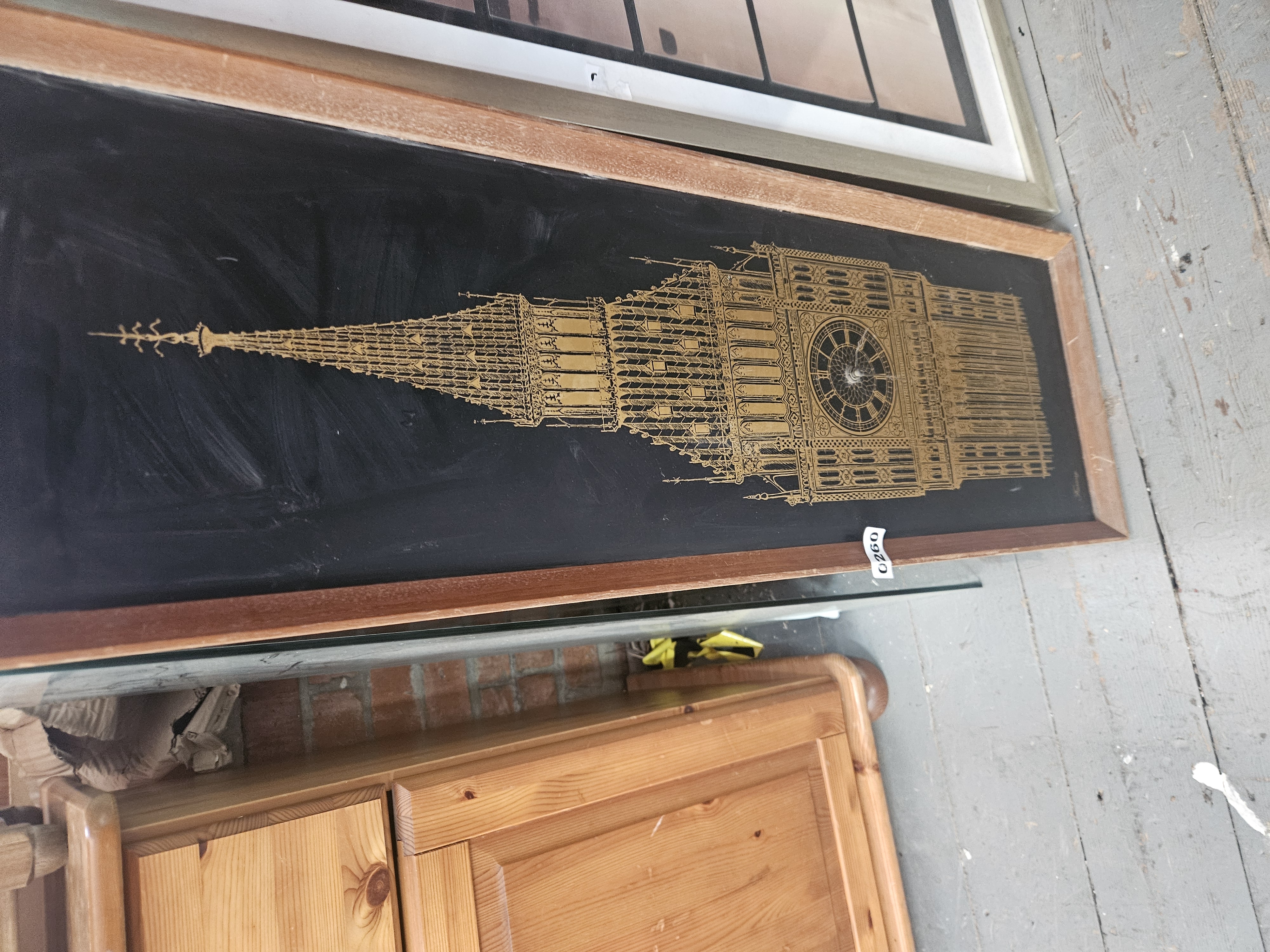 Vintage Gold-Toned Architectural Wall Hanging Depicting Big Ben