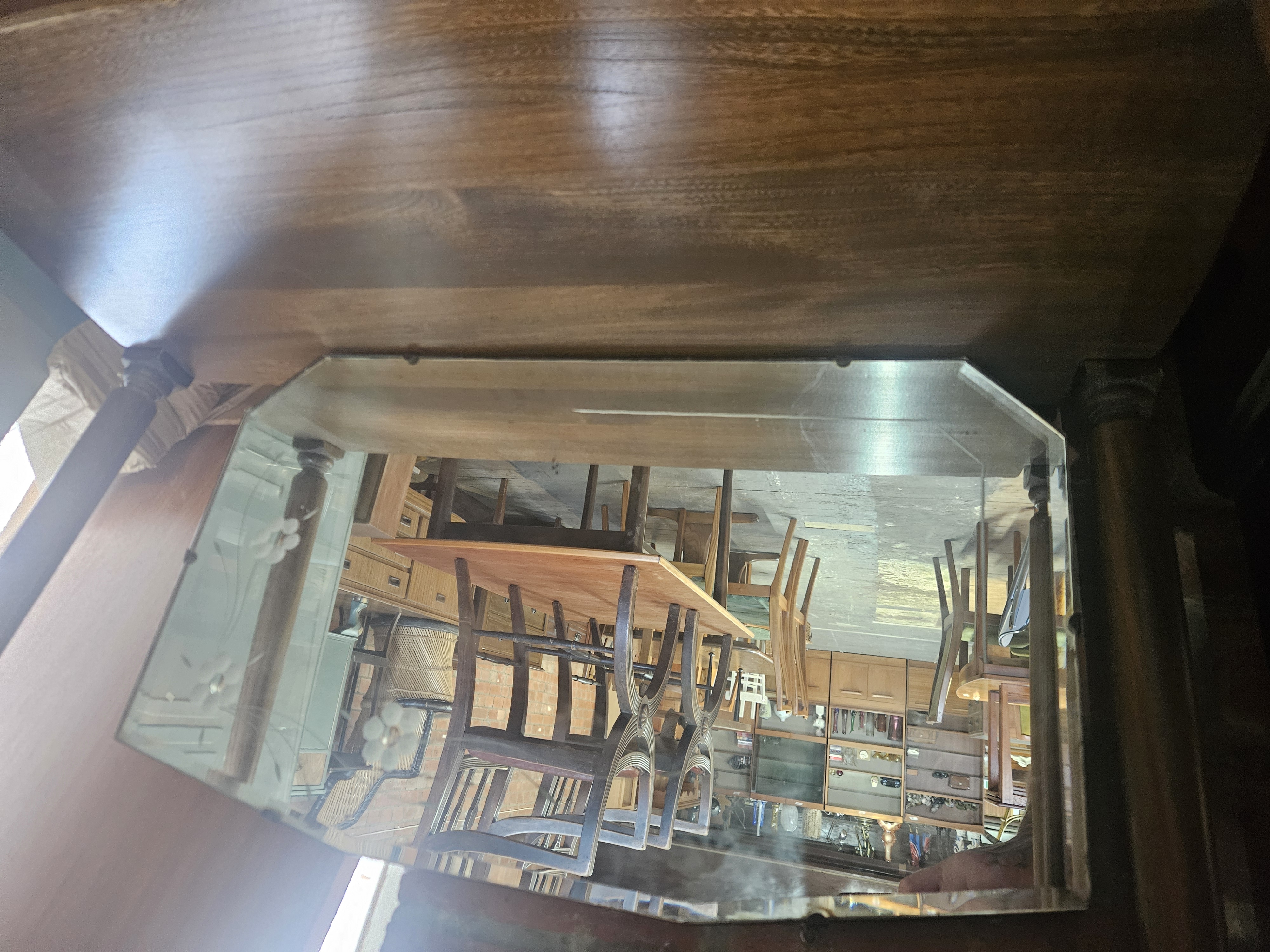 An Art Deco Etched Glass Dressing Table Mirror