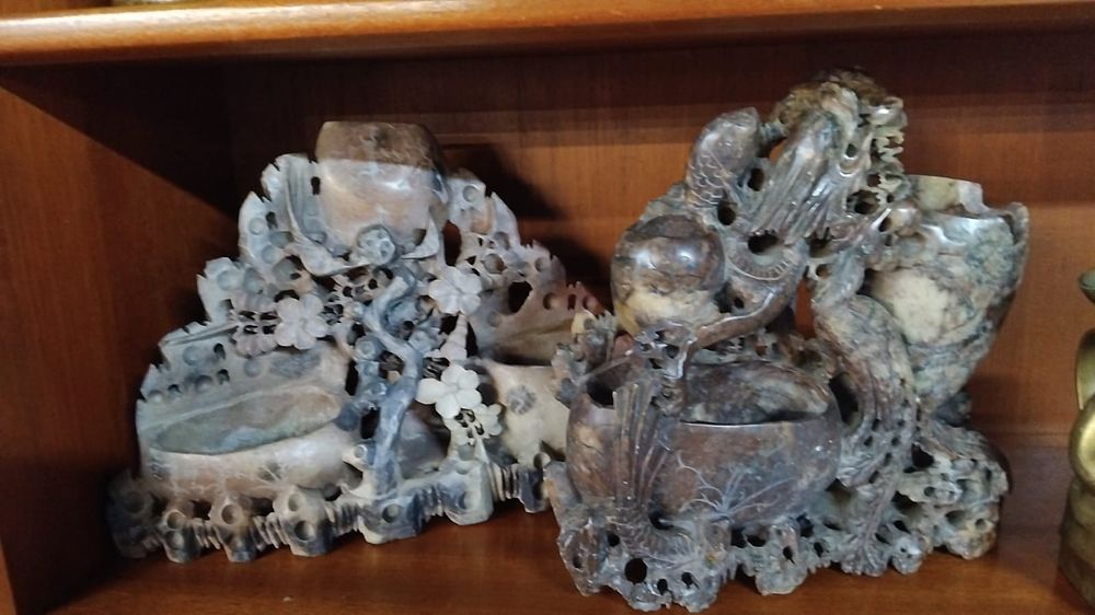 Lot 219 – A Pair of Chinese Carved Soapstone Vessels