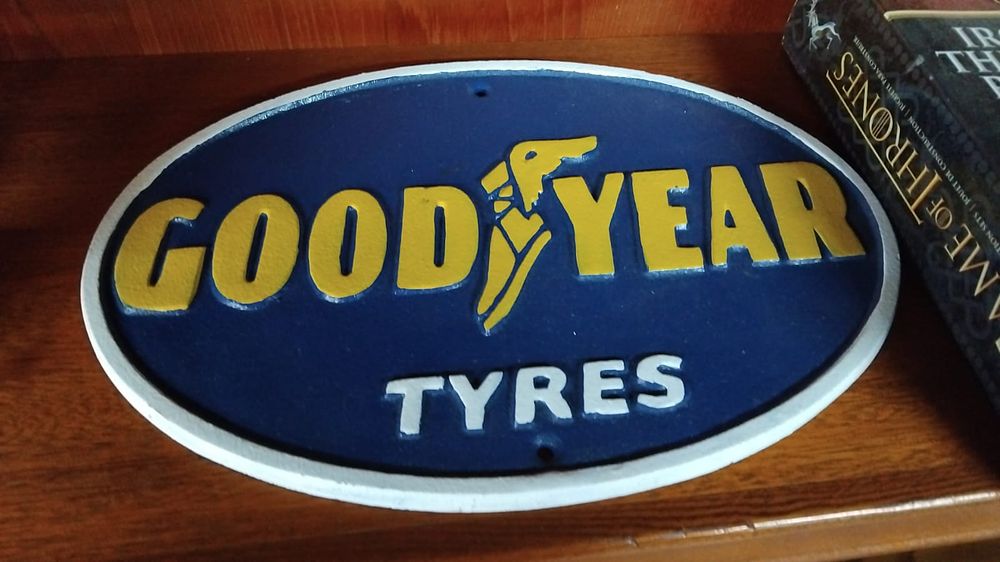 Lot 221 – Cast Iron Oval Goodyear Tyres Advertising Sign