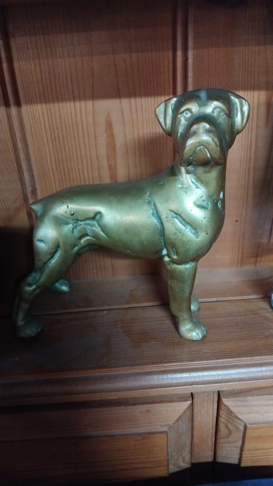 Lot 239 – A Mid-20th Century Cast Brass Figurine of a Boxer Dog