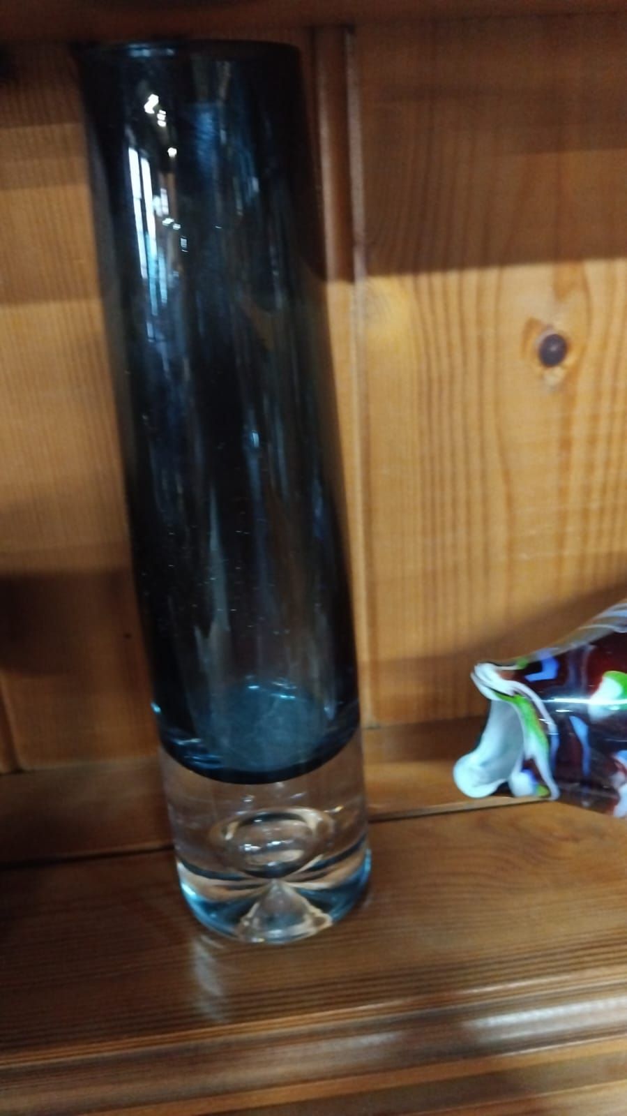 Lot 240 – Mid-Century Modern Finnish Style Smoky Blue Art Glass Vase