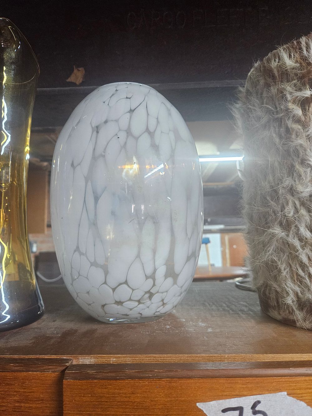 Lot 247 – Large Ovoid Art Glass Vessel with White Mottled Decoration