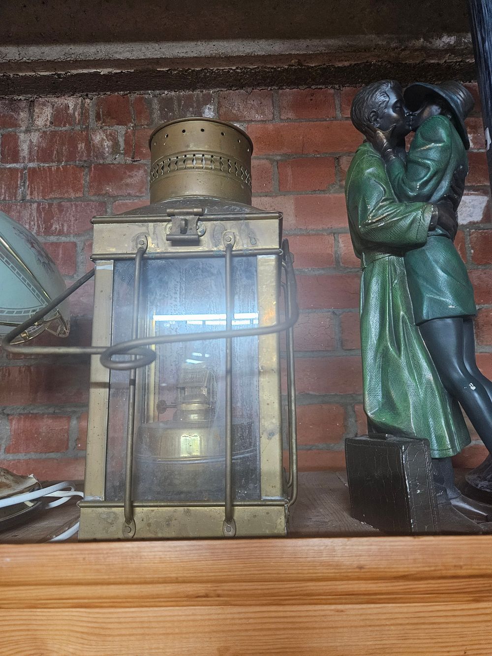 Lot 255 – A Large Brass Nautical-Style Oil Lantern