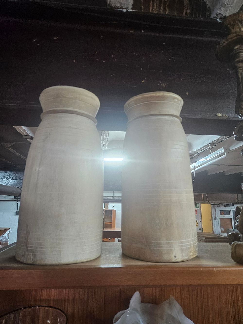 Lot 260 – A Pair of Utilitarian wooden vases
