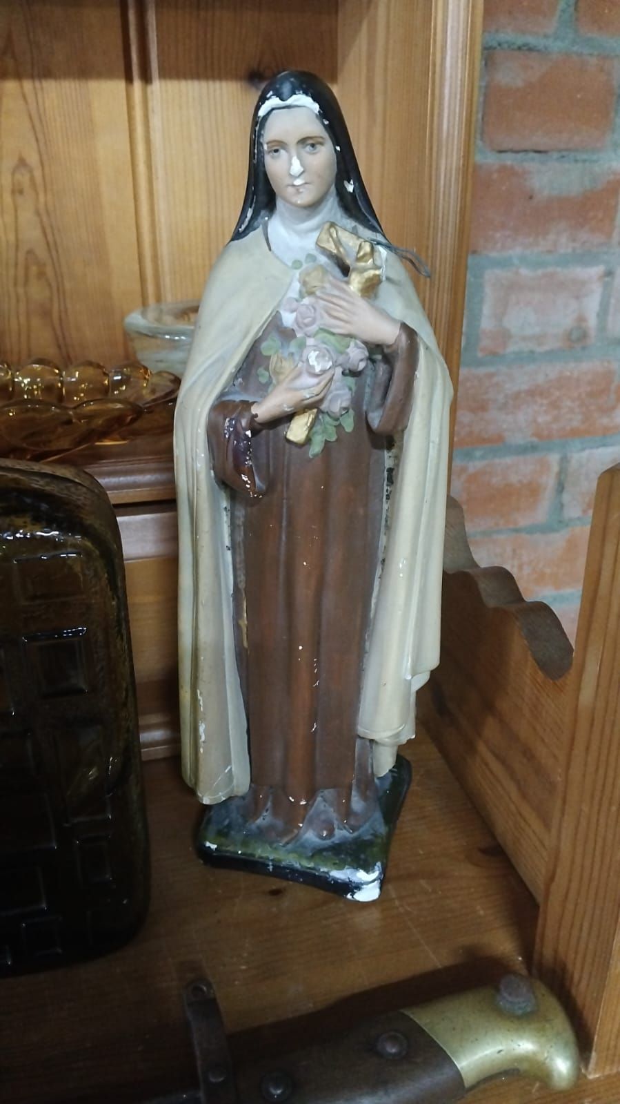 Lot 267 – Mid-20th Century Painted Chalkware Figurine of Saint Thérèse of Lisieux