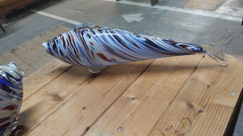 Lot 277 – Two Large Murano Style Hand-Blown Art Glass Fish Sculptures
