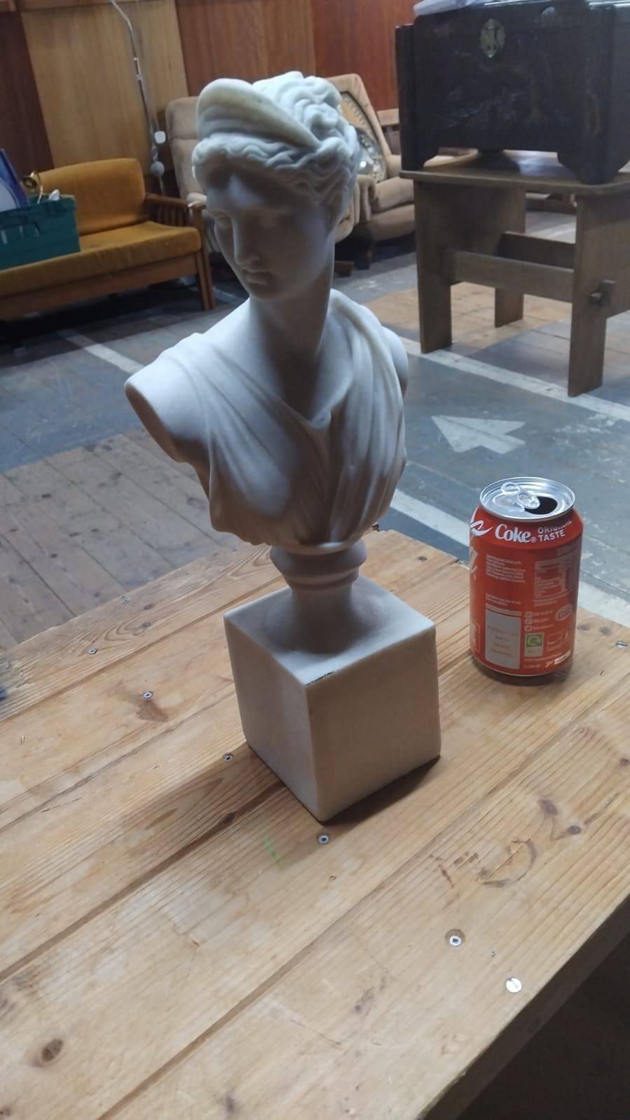 Lot 284 – A Carved White Stone Bust of Diana in the Neoclassical Style