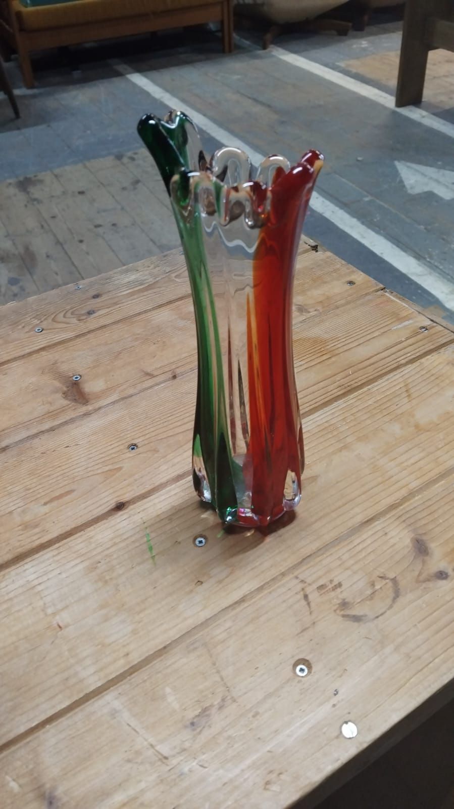 Lot 318 – Murano style Tricolore art glass vase