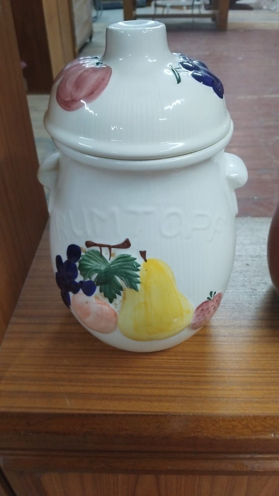 Lot 339 – A Vintage West German Glazed Earthenware Rumtopf Jar and Cover