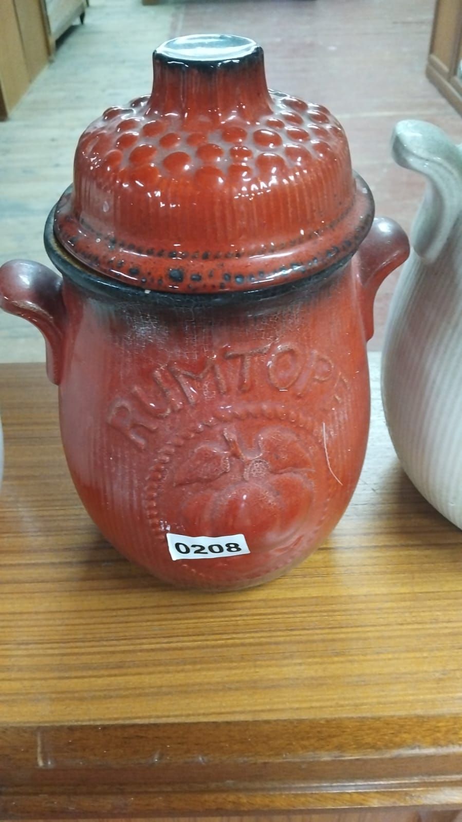 Lot 340 – West German Red Glazed Ceramic Rumtopf Jar and Lid