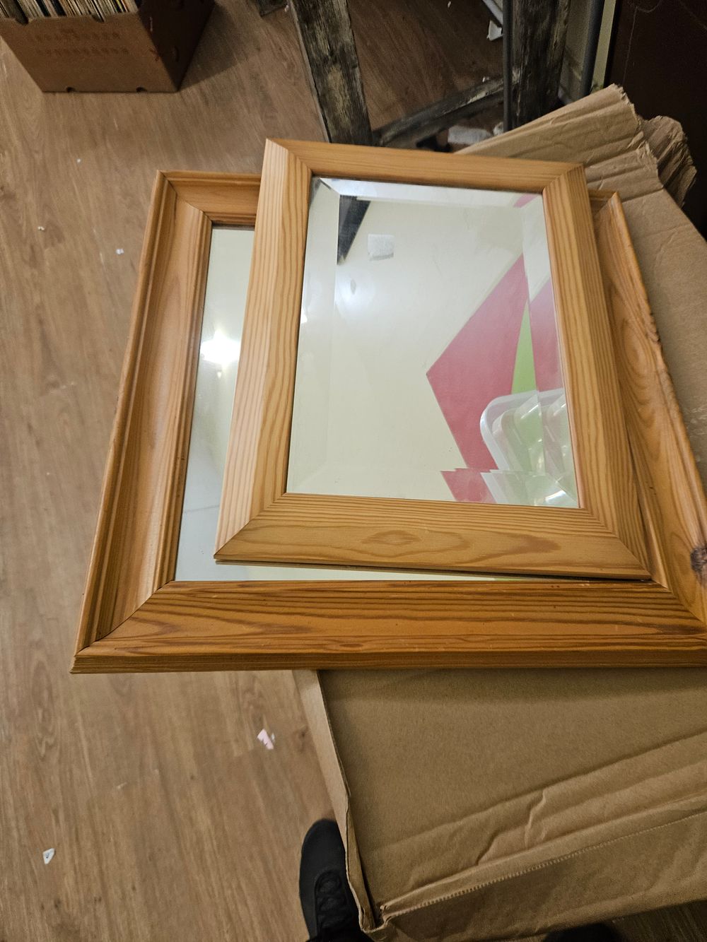 Lot 374 – A Pair of Late 20th Century Pine Framed Wall Mirrors