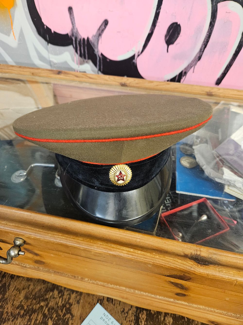 Lot 384 – Soviet Cold War Era Military Peak Cap for Artillery or Tank Troops