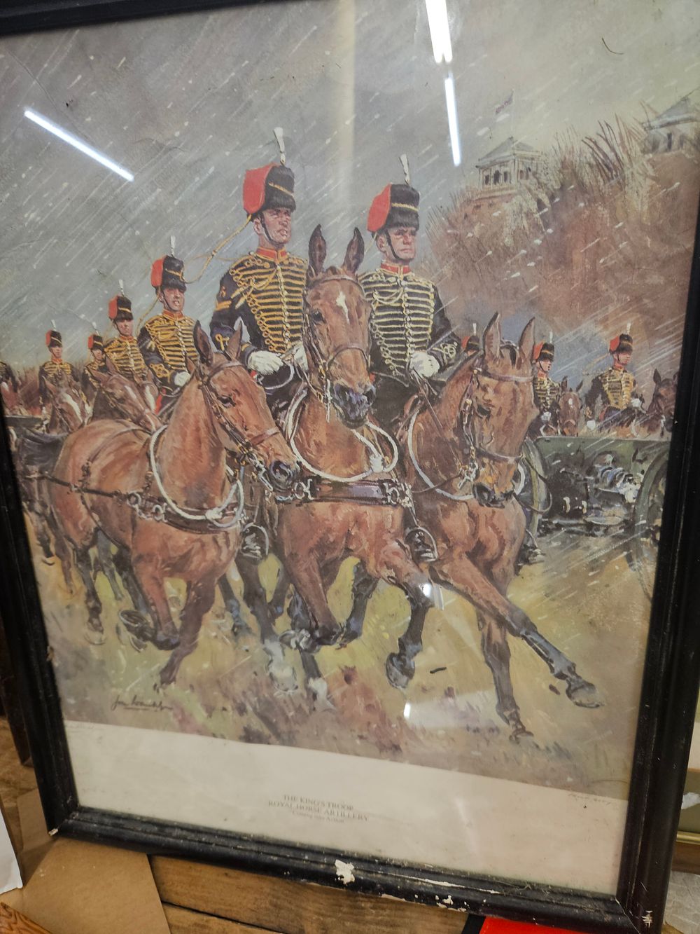 Lot 388 – Joan Wanklyn, The King’s Troop Royal Horse Artillery Coming Into Action, Framed Print