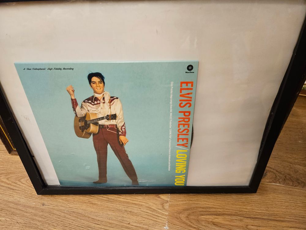 Lot 392 – Framed Elvis Presley Loving You WaxTime Reissue Vinyl LP