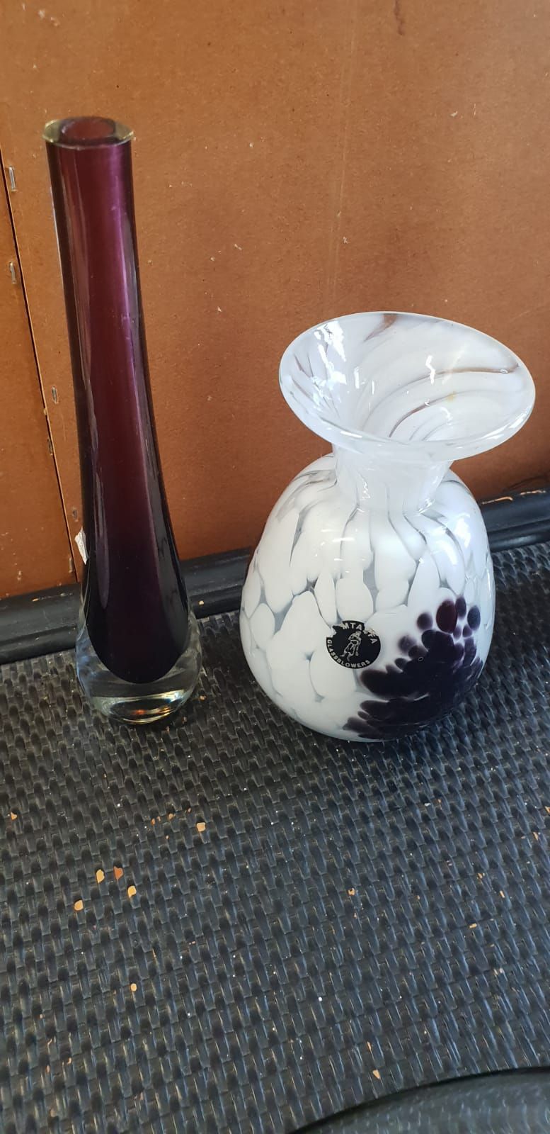 Lot 402 – Two Art Glass Vases Including a Mtarfa Example and a Sommerso Bud Vase