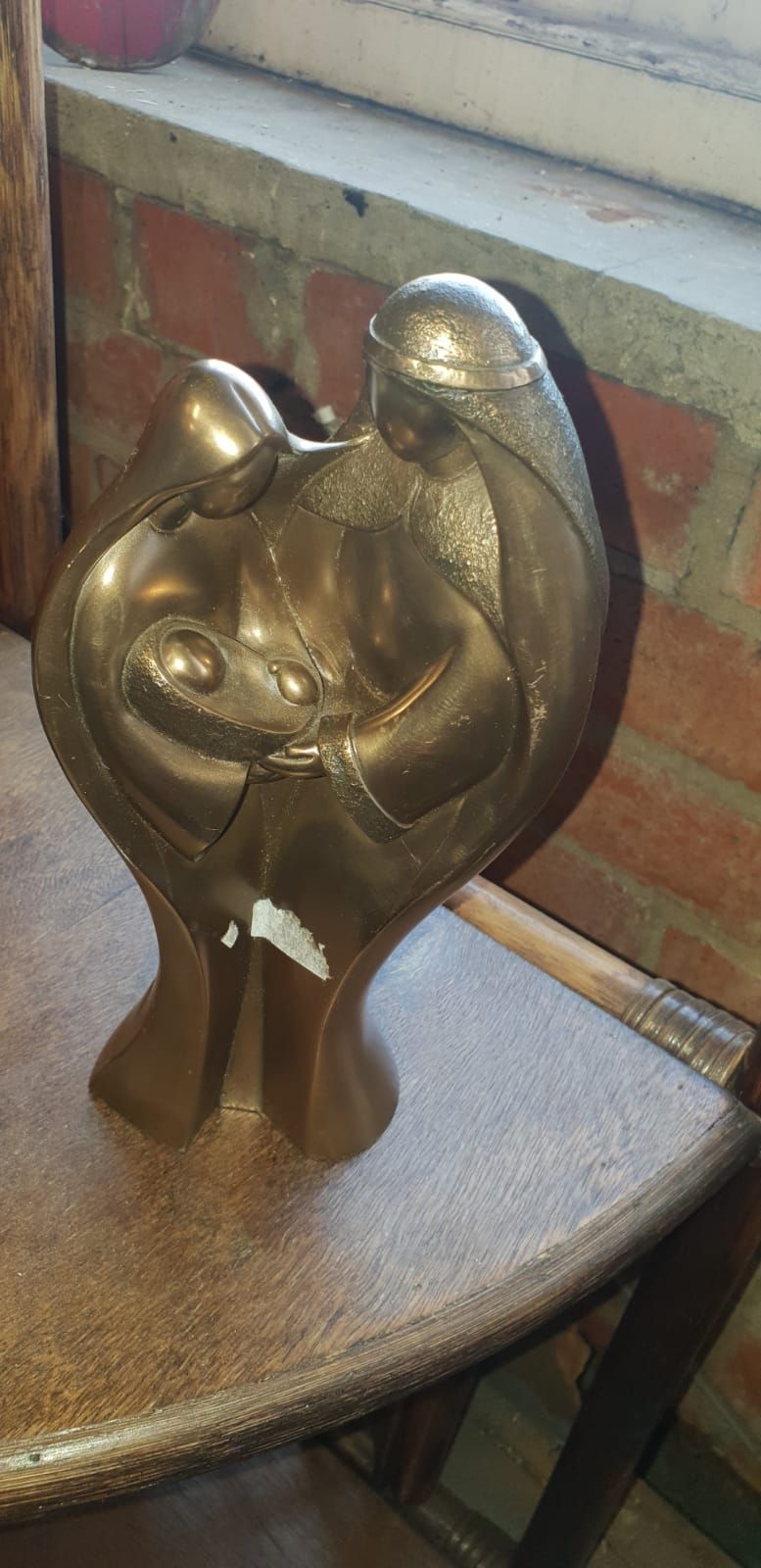 Lot 403 – A Modern Stylised Cold Cast Bronze Figurine of the Holy Family