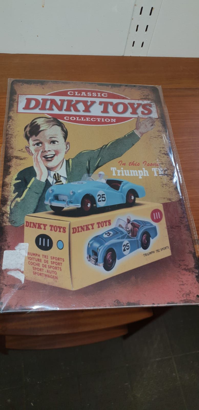 Lot 413 – A Classic Dinky Toys Collection Triumph TR2 Sports Metal Advertising Sign