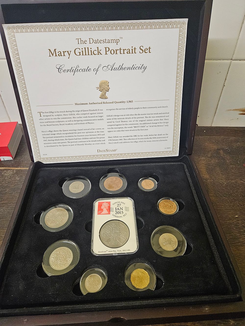 Lot 438 – UK 1953 Elizabeth II Mary Gillick Portrait 10 Coin Set, Mixed Metals