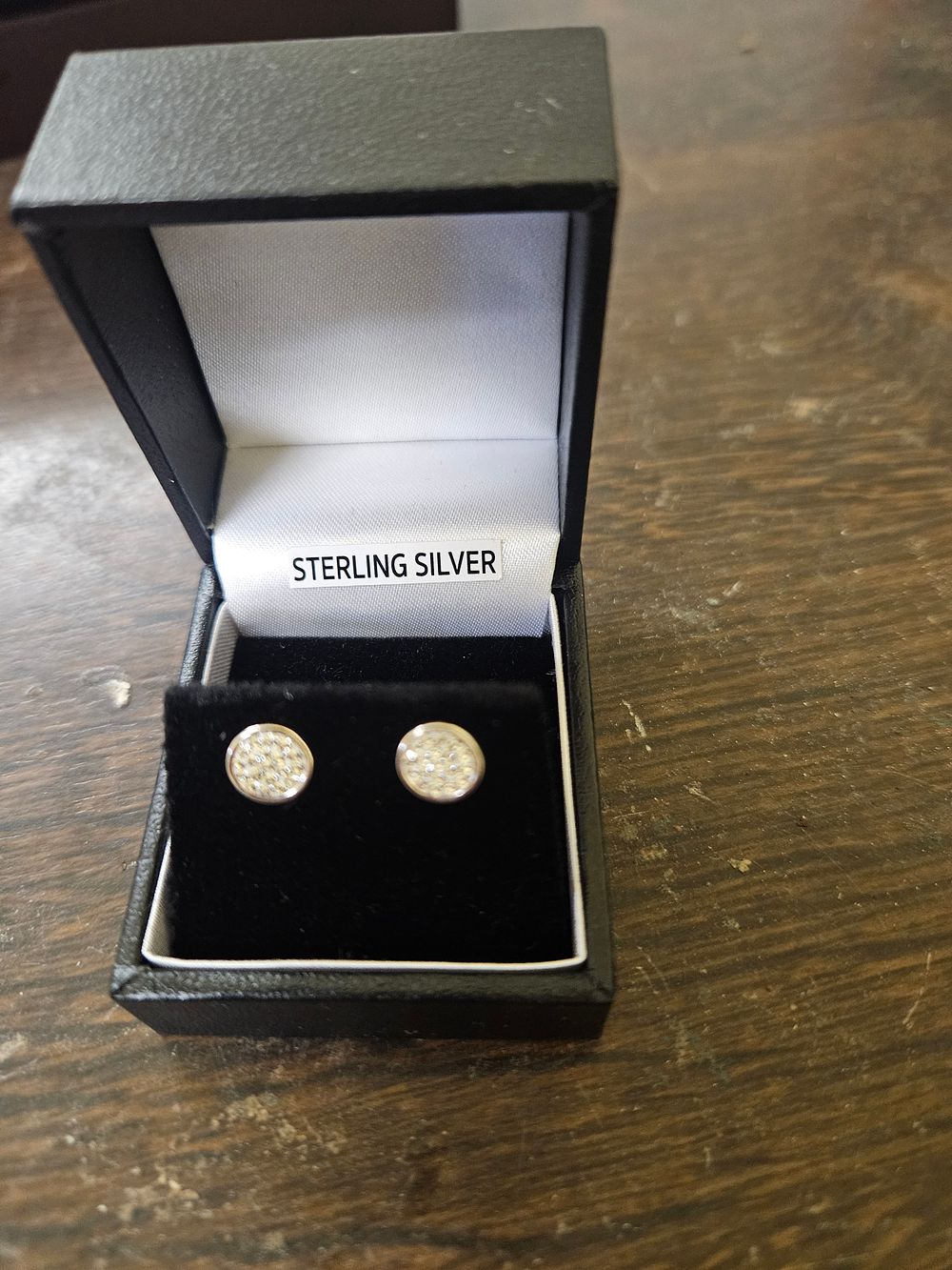 Lot 442 – A Pair of Sterling Silver and Diamond-Set Cluster Stud Earrings