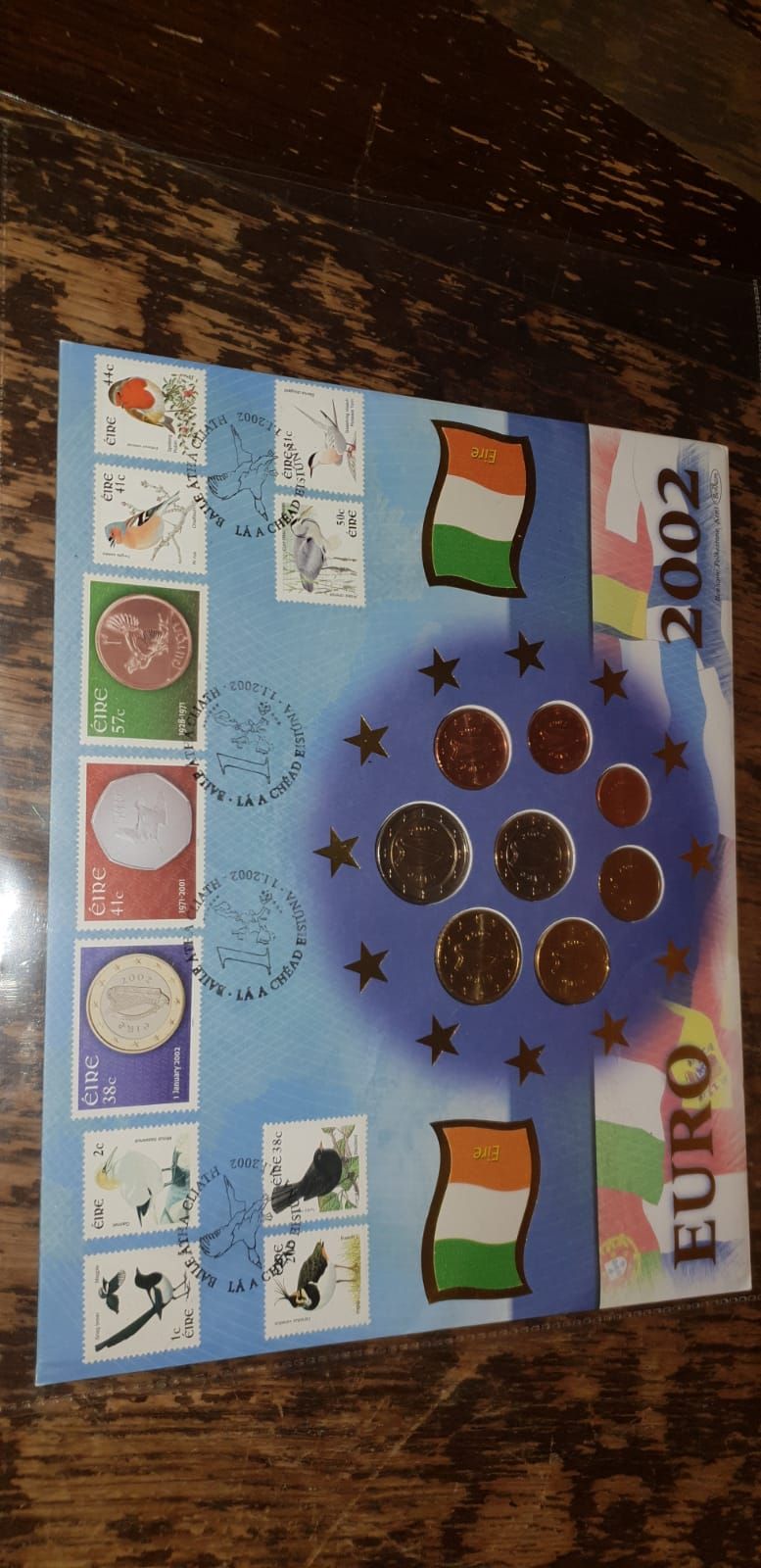 Lot 497 – IE 2002 Euro Introduction Coin and Stamp Souvenir Card