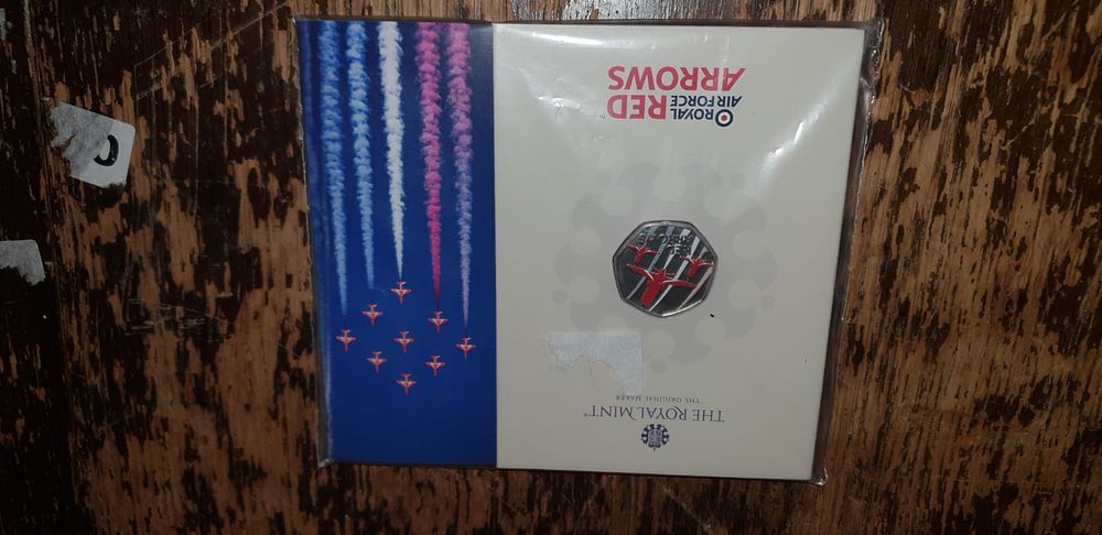Lot 504 – UK 2025 Red Arrows Coloured 50p, Cupro-nickel, BUNC