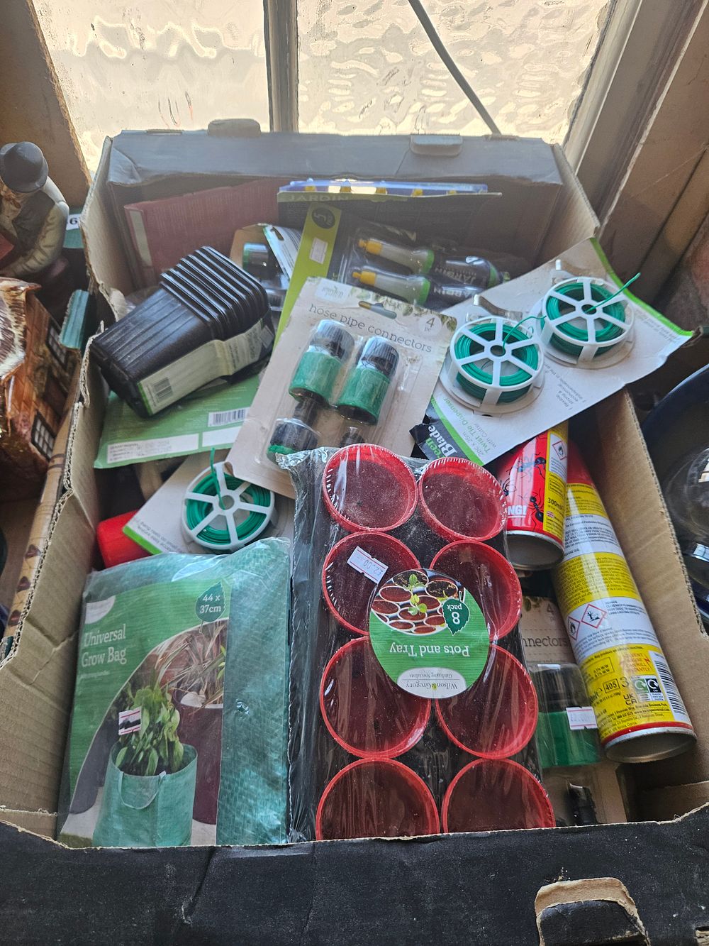 Lot 190 – An Assortment of Gardening Supplies and Accessories including Plant Pots and Hose Connectors