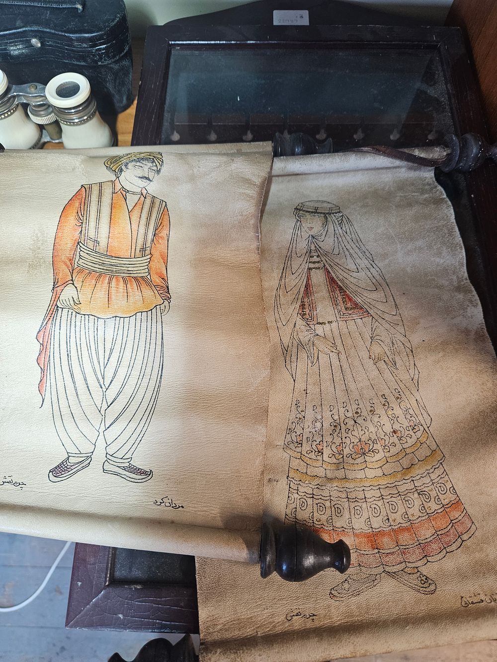 Lot 199 – A Pair of Persianate Ethnographic Portraits on Vellum Scrolls