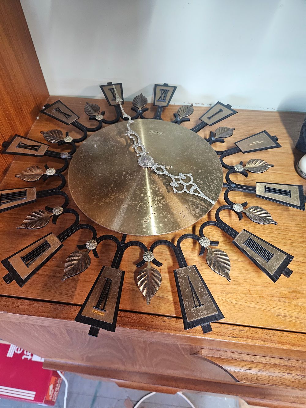 Lot 202 – Mid-Century Modern Sunburst Wall Clock by Acctim