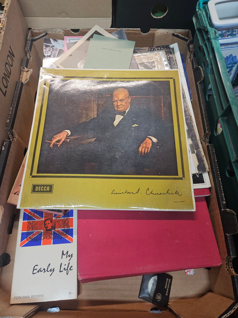 Lot 206 – A Collection of Winston Churchill Memorabilia and Ephemera Including The Voice of Winston Churchill Vinyl LP