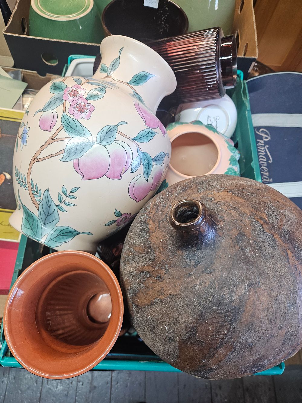 Lot 207 – A Group of Mixed Ceramics and Stoneware Including a Large Chinoiserie Porcelain Vase