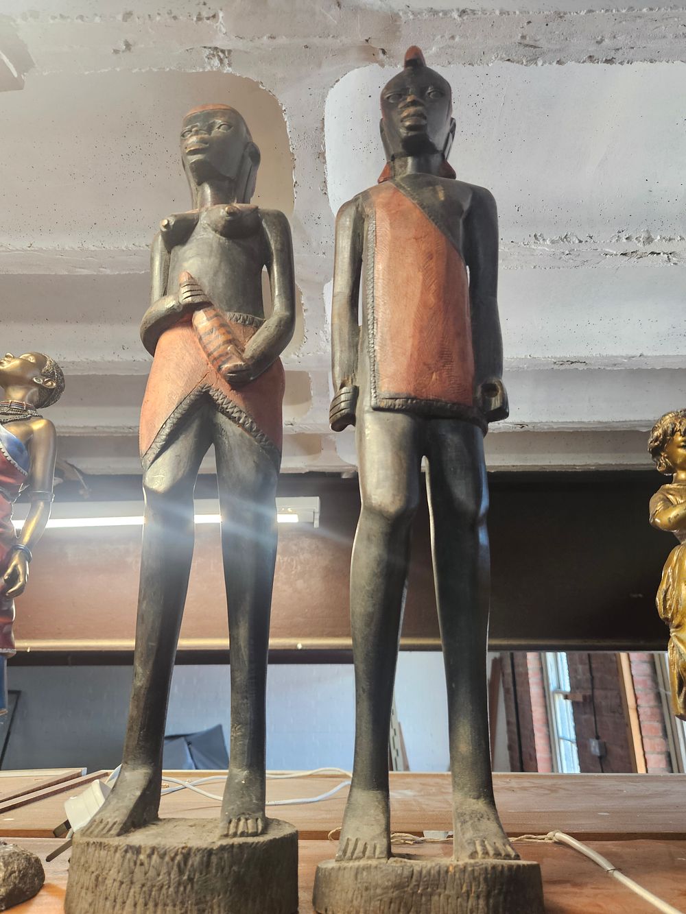 Lot 237 – A Pair of East African Carved Wood Figures in the Maasai Style