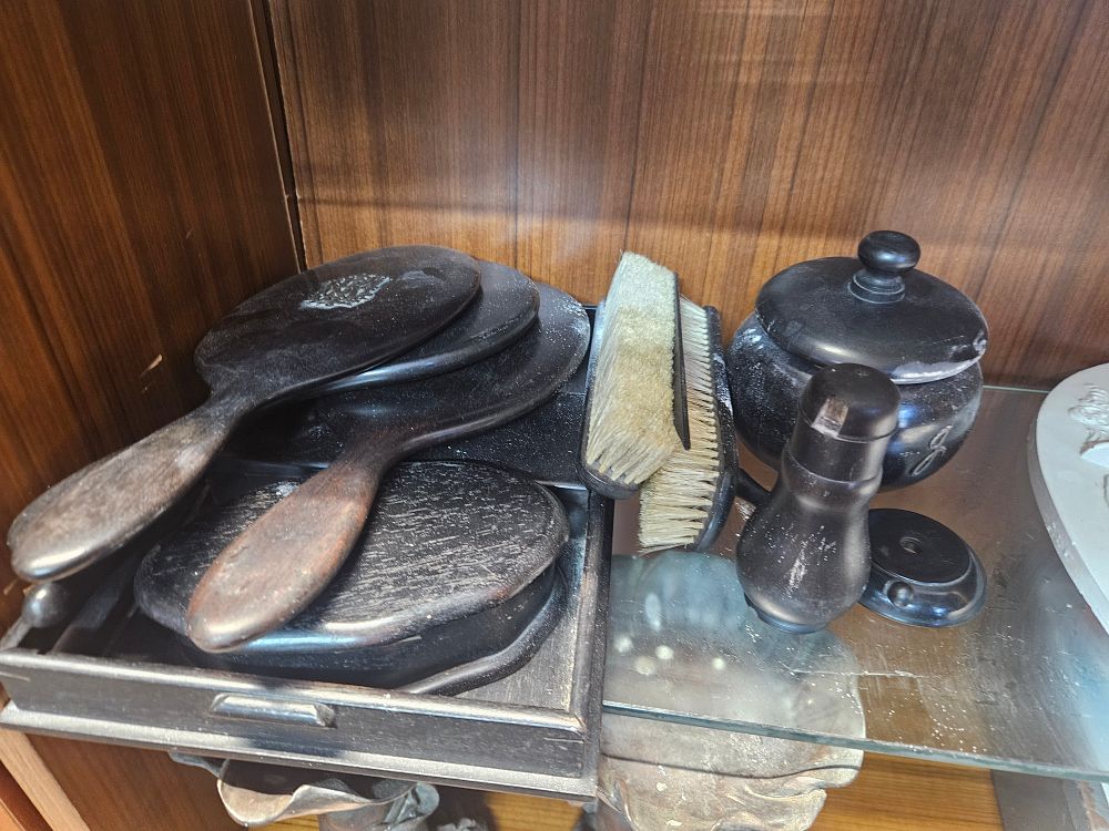 Lot 245 – A Set of Late Victorian Ebonized  Dressing Table Accessories
