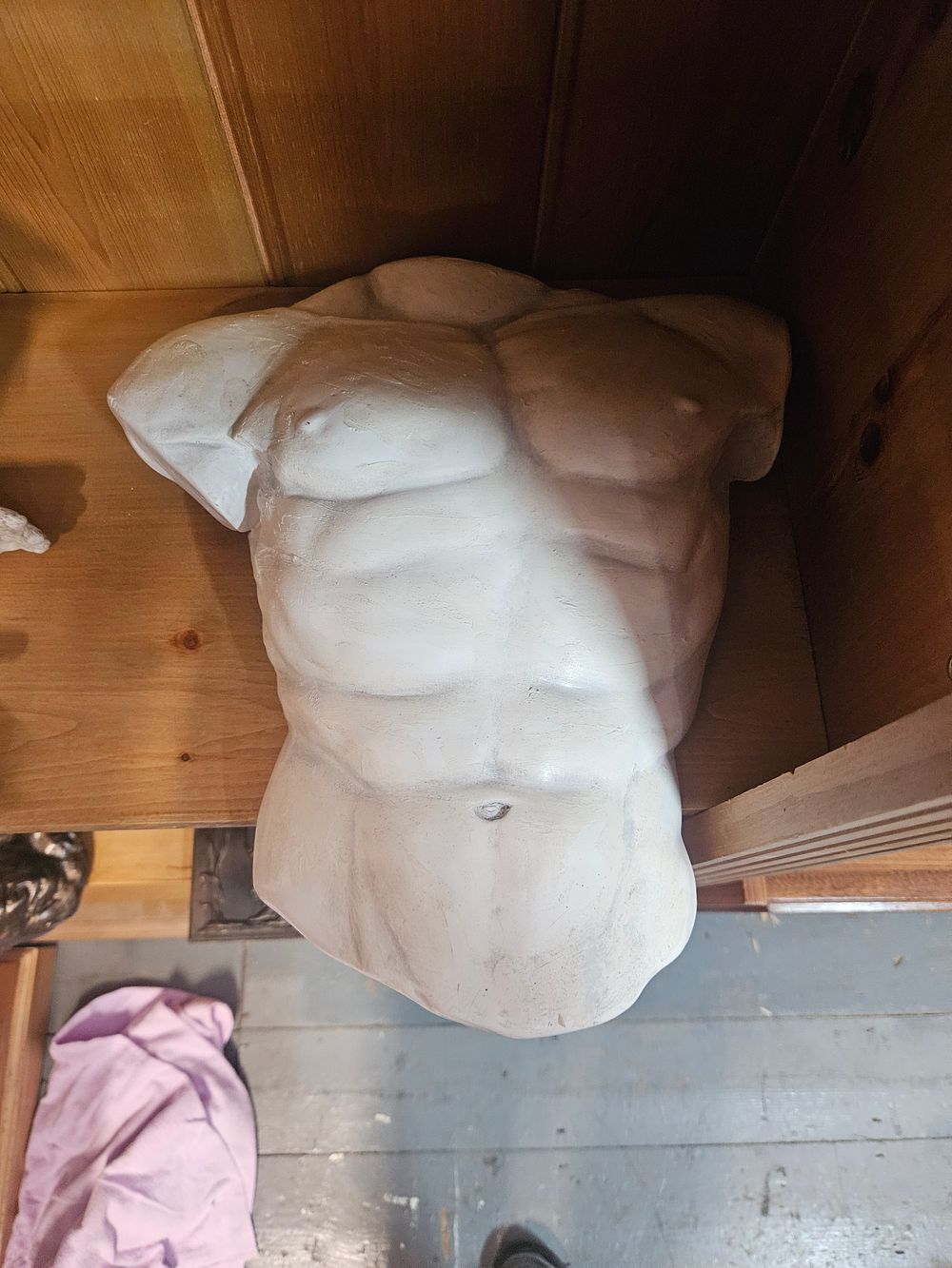 Lot 267 – A Cast Plaster Anatomical Male Torso after the Gaddi Torso