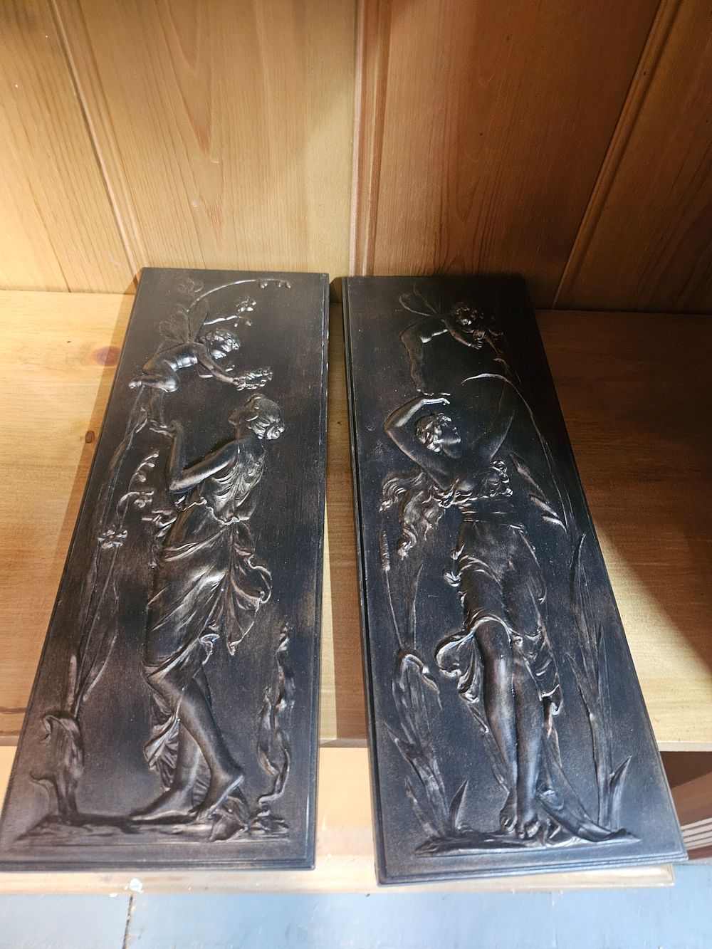 Lot 269 – A Pair of Art Nouveau Style Patinated Cast plaques