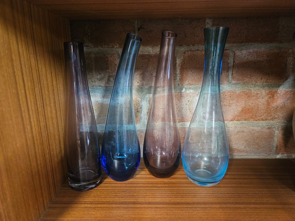 Lot 271 – A collection of art glass teardrop bud vases attributed to IKEA