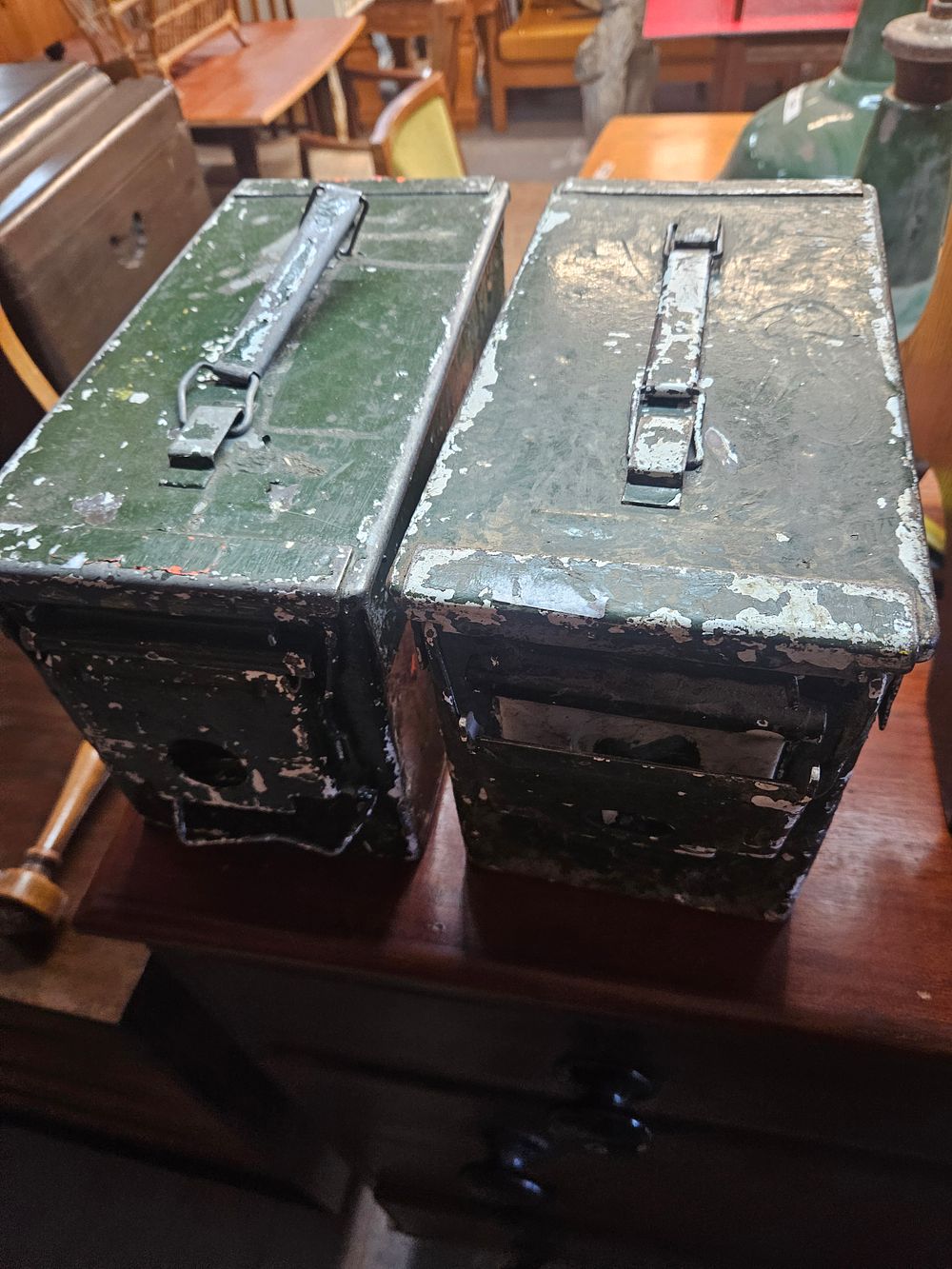 Lot 273 – A Pair of Military Steel Ammunition Cans