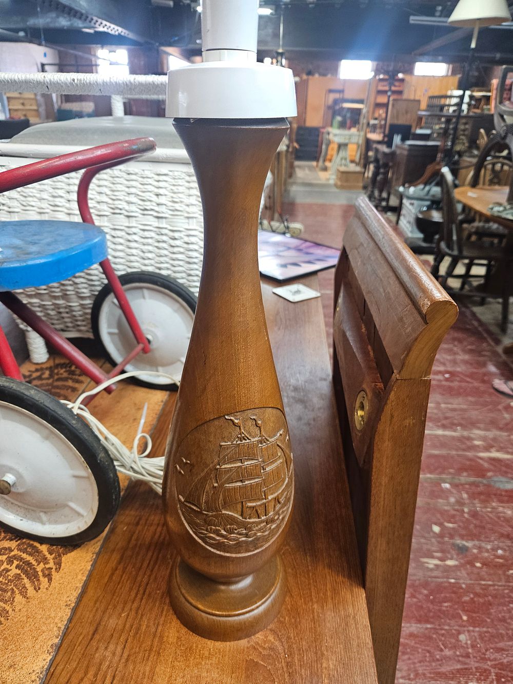 Lot 287 – Mid-20th Century Carved Teak Nautical Theme Table Lamp Base