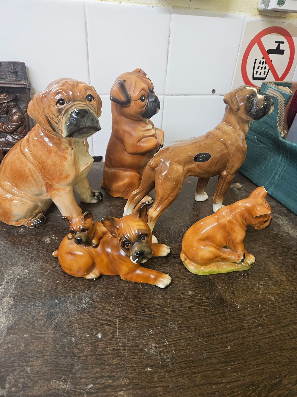 Lot 303 – A Collection of Five Coopercraft Ceramic Boxer Dog Figurines