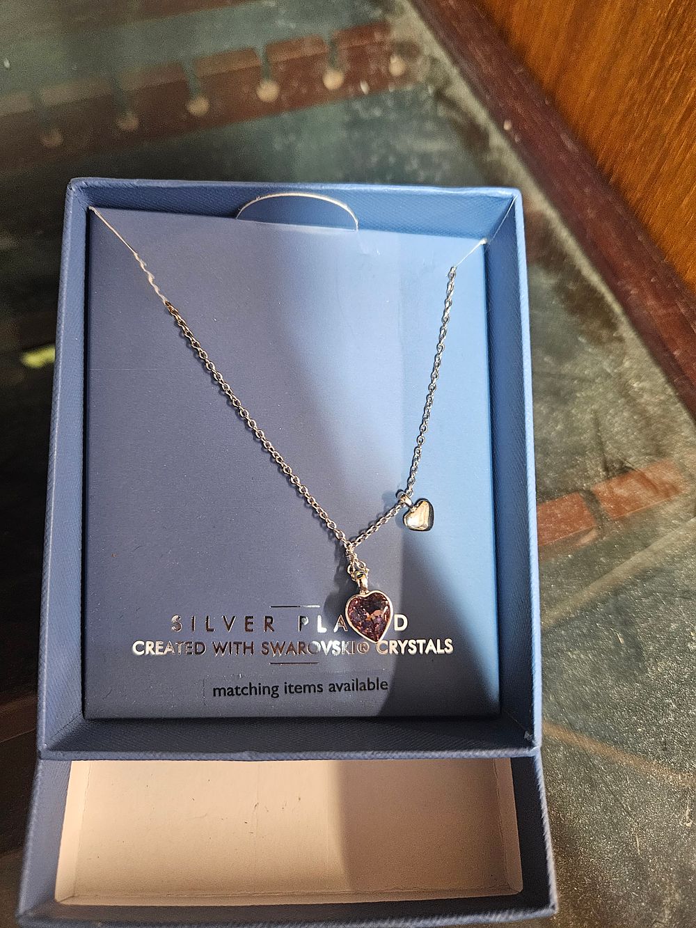 Lot 326 – Silver Plated Heart Pendant Necklace Featuring Swarovski Crystals
