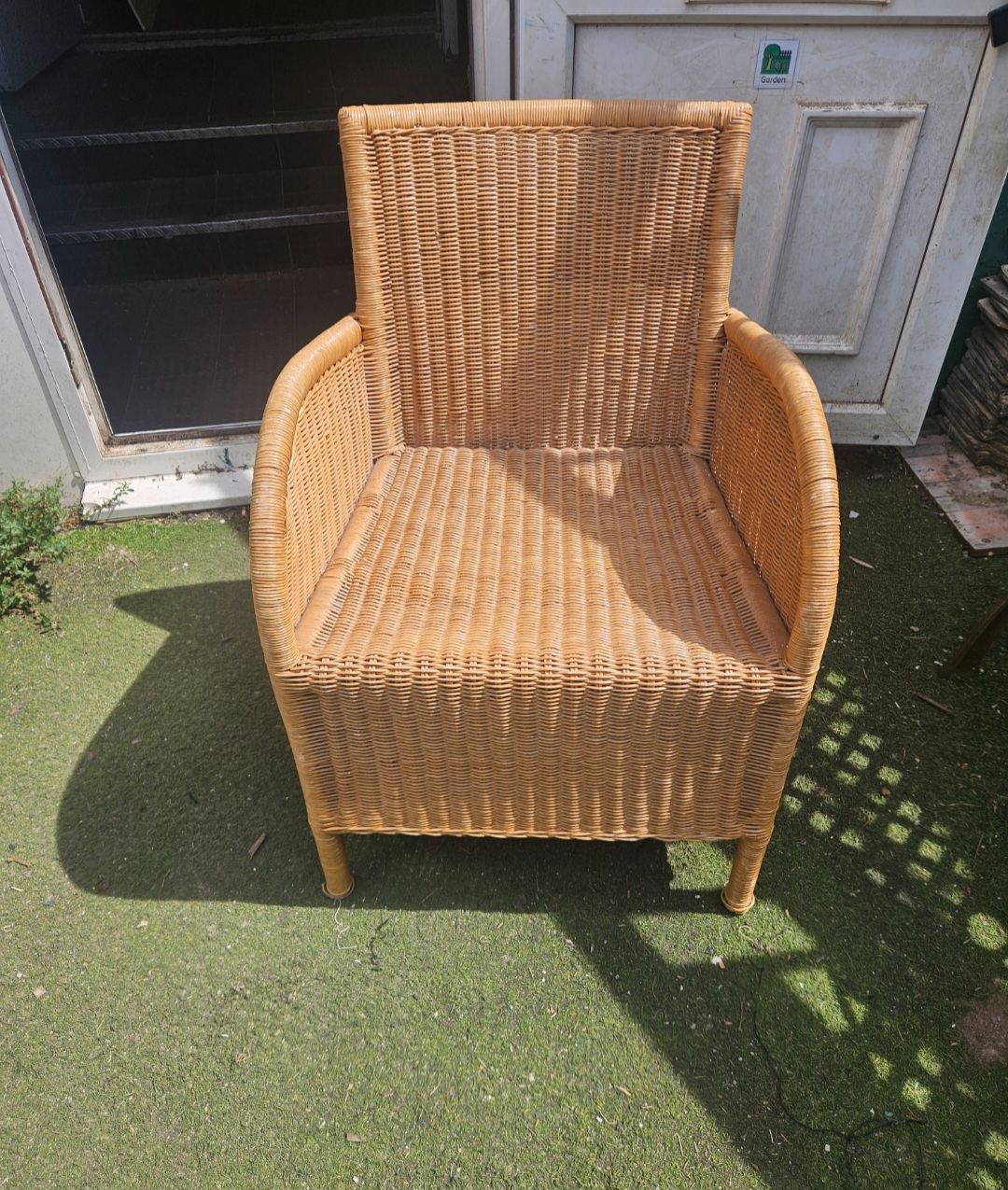 woven armchair